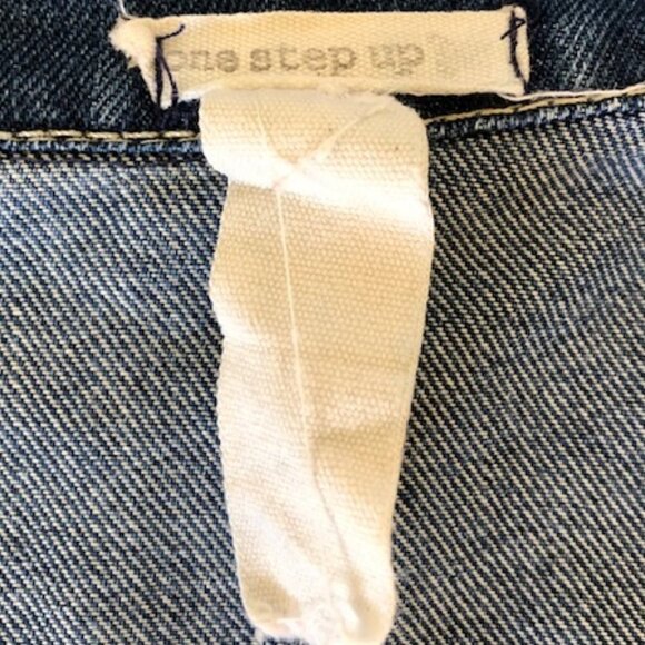ONE STEP UP Crystal Gold Button Denim Jean Jacket Size 7/8 - Picture 8 of 15